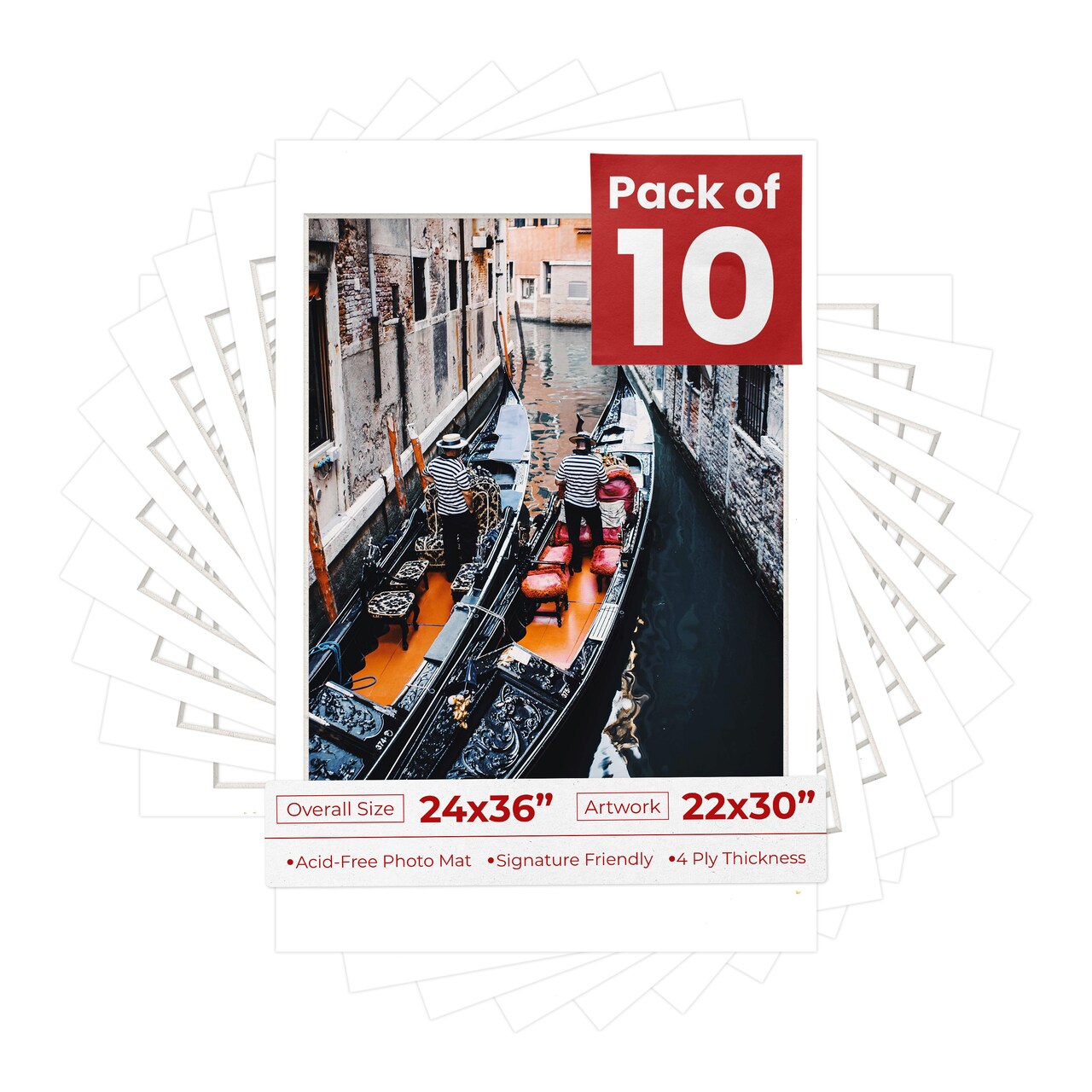 Textured White Mat Board for 24x36 Frames - Fits 22x30 Photos